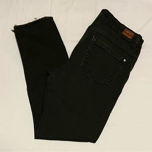 Women’s Mango Olive Green Ripped Skinny Jeans